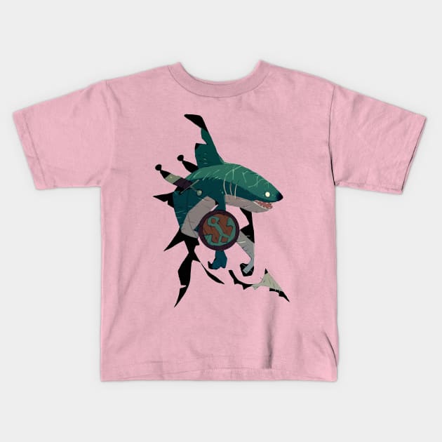 Vegetarian Shark Guard (no text) Kids T-Shirt by HiddenLeaders